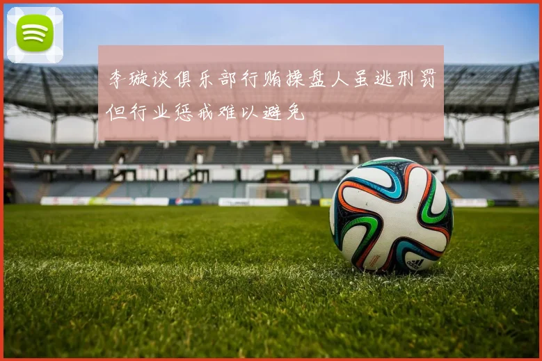 李璇谈俱乐部行贿操盘人虽逃刑罚但行业惩戒难以避免